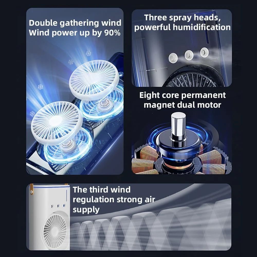 Stylish Air Cooler - Evaporative Aqua Air - USB Charging - Portable & Handy