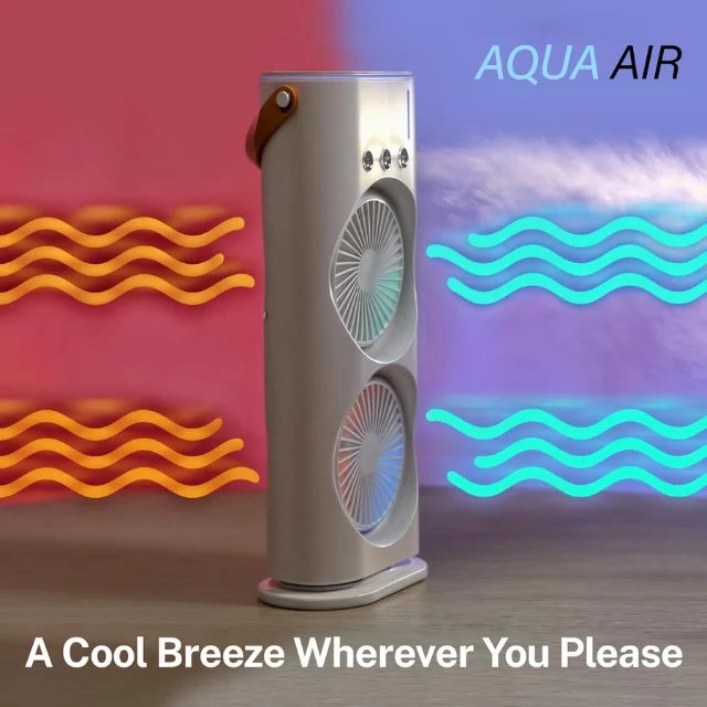 Stylish Air Cooler - Evaporative Aqua Air - USB Charging - Portable & Handy
